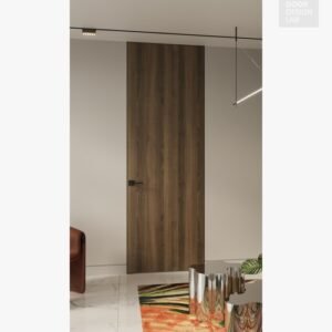 Optima Pecan Nutwood Modern Interior Frameless Door by Belldinni